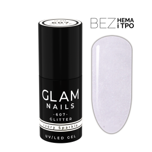 Lakier hybrydowy  607  White Sparkle 6ml